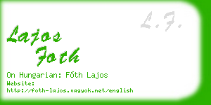 lajos foth business card